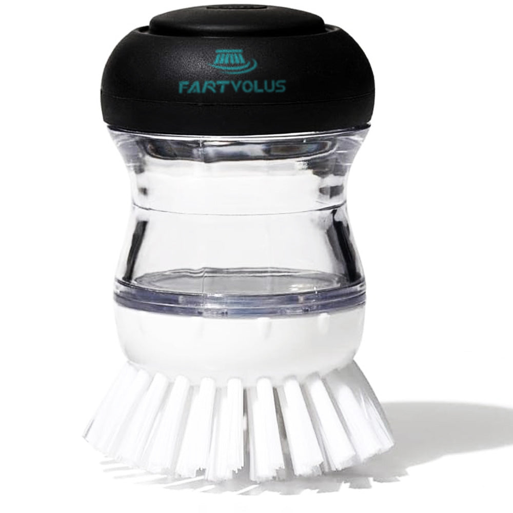 FARTVLOUS Good Grips Soap Dispensing Palm Brush, Black/Clear/White