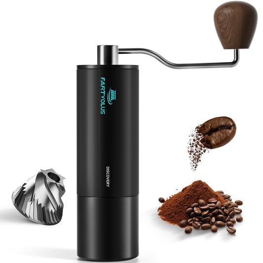 FARTVLOUS Manual Coffee Grinder, Coffee Bean Grinder with 12 Adjustable Grind Settings, Stainless Steel Conical Burr, Hand Grinder for Espresso, French Press, Pour Over