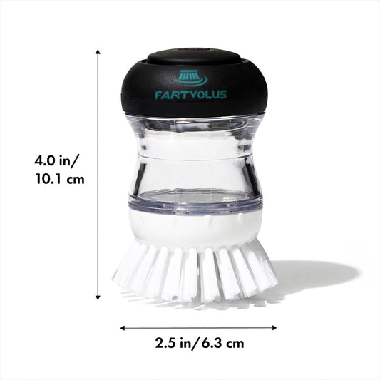 FARTVLOUS Good Grips Soap Dispensing Palm Brush, Black/Clear/White